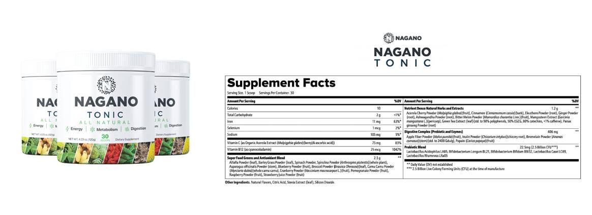 Nagano Tonic Supplement Facts